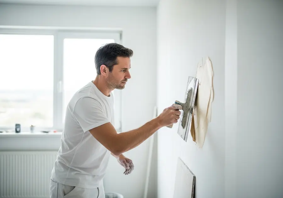 Handwerker bei Gipserarbeiten